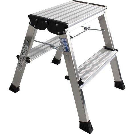 Marche-pied double alu blocage automatique des roues 2x2 marches