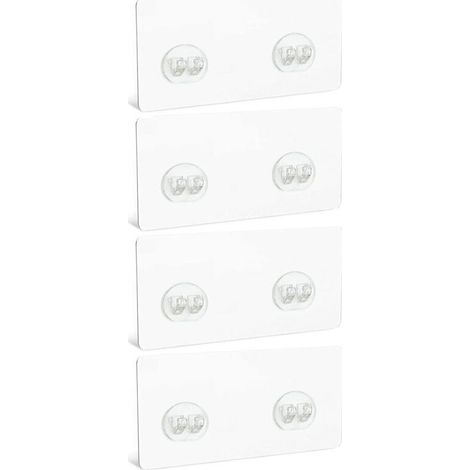 Lot de 4 crochets adhésifs pour étagère de douche, crochets muraux transparents pour étagère de salle de bain panier d'angle porte-savon salle de bain toilettes (1/4)