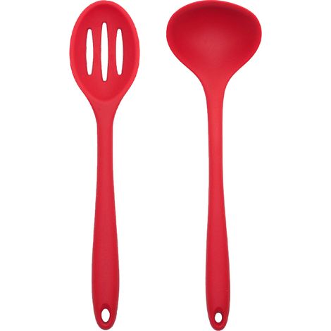 Ensemble Ustensiles Cuisine Silicone - Resistance Chaleur 480f - Conception Hygienique Une Piece - Pour Casseroles Antiadhesives - Lot De 2 (1/5)
