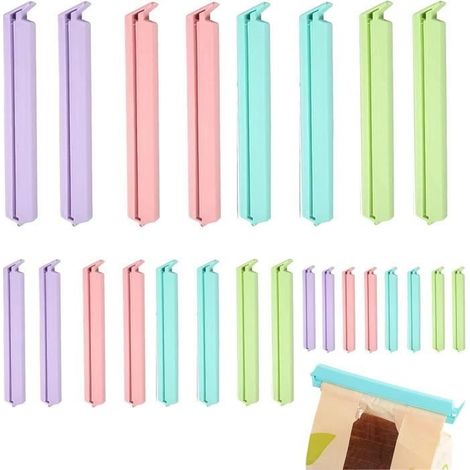 24 Pièces Alimentaire D'étanchéité Clips, Fermeture Cuisine Clips, Clips pour Sachet, Pince Alimentaire Plastique, Pince Sachet Cuis (1/4)