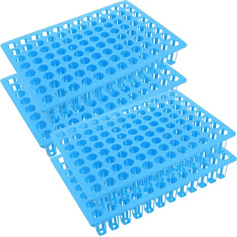 Gradille pour tubes de laboratoire 4 pièces en plastique bleu 96 (1/5)