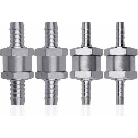 4 Pcs Clapet Anti-retour Gasoil en Alliage d'aluminium, 6/8/10/12mm Clapet de Carburant avec Flèche pour Essence Diesel Voiture Bateau Moto (1/5)