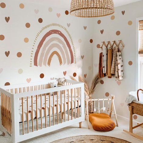 Boho Arc-en-ciel Amour Pois Stickers Muraux Enfants Autocollants (1/5)