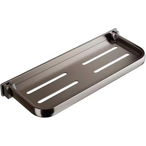 QORVA-Étagère pliable en aluminium, conception peu encombrante de 30 cm, comprend des vis et de l'adhésif pour une installation facile (1/4)