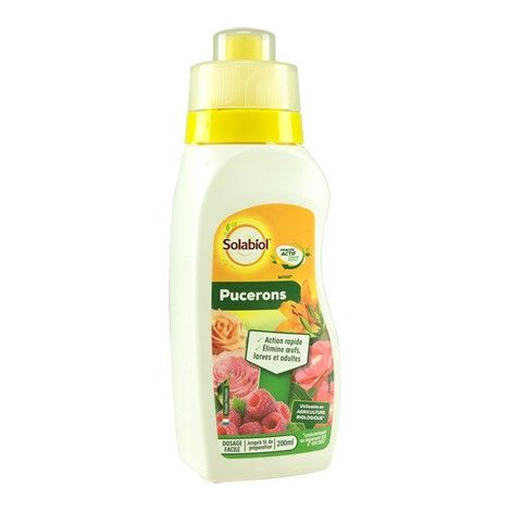 Traitement des insectes pucerons SOLABIOL, pour tous végétaux, 200ML (1/2)