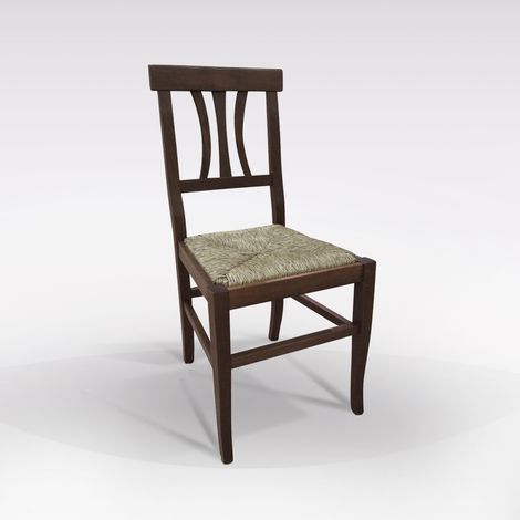 SEDIA MOD. SILVIA IN LEGNO NOCE CON FONDELLO IN PAGLIA (1/5)