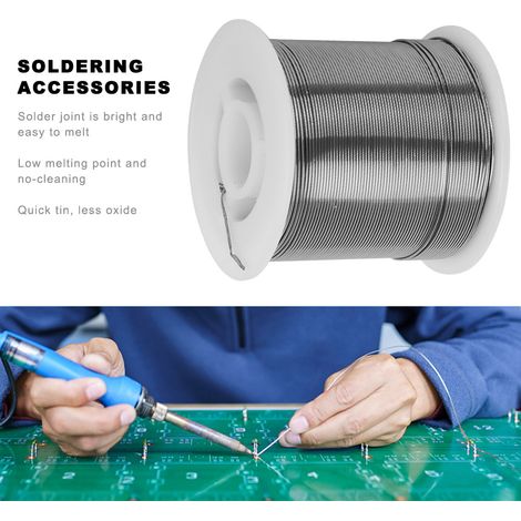 Fil d'étain à souder 500g 0,8mm 63/37% point de fusion basse haute pureté sans nettoyage fournitures de soudage (1/5)