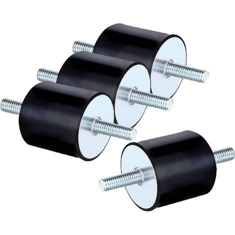 4pcs M8 Plot Anti Vibration Silenbloc Caoutchouc, Double Extrémités Vis Absorbeur Anti Vibration pour Bateau Voiture Amortisseur Silencieux (M8 x 23, 30 x 30) (1/4)