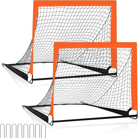 Set mit 2 Fußballtoren für Kinder, faltbares Fußballtor für Gartenrasen im Freien, 120 x 90 x 90 cm