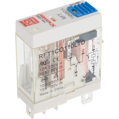 RS PRO Relais sans accrochage 1 RT, bobine 110V c.c. Enfichable 530mW ( Prix pour 1 ) (1/2)