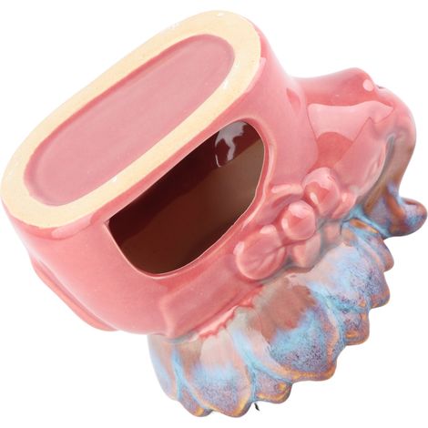 Brûleur d'huiles essentielles en céramique rose pour aromathérapie, support de bougie chauffe-plat, décoration de maison, diffuseur parfum, fourneau élégant. (1/5)