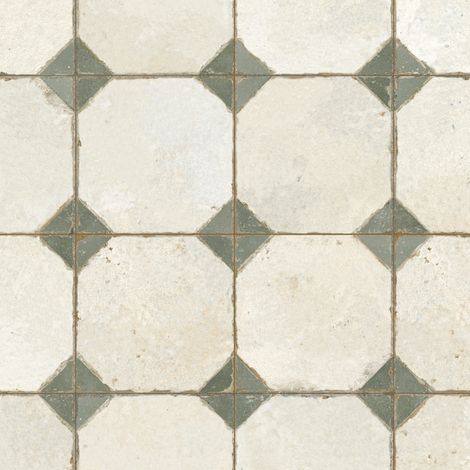 Carrelage Vintage Vert Cabochon 45x45x0,95 cm Calvero - Sol et mur intérieur (vendu par carton de 1 m²) - RO'MA CARRELAGE (1/5)