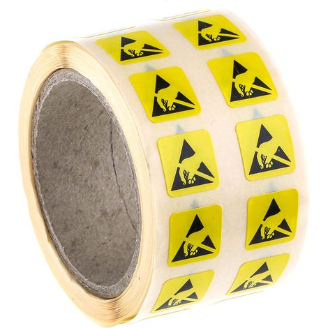 Etiquette ESD Jaune ( Prix pour Bobine de 1 ) (1/2)