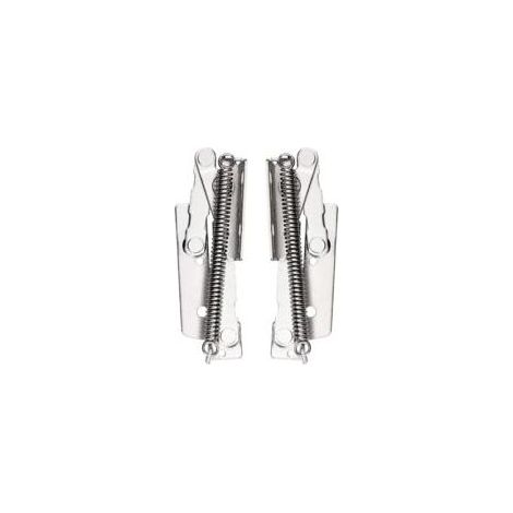 Lot de 2 charnières à ressort pour canapé-lit pliant – Acier inoxydable nickelé – Charge 10 kg – Angle d'ouverture 80°-Crezuo (1/5)