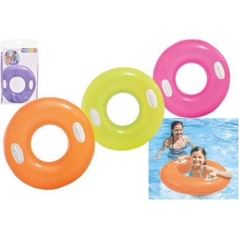Bouée gonflable - INTEX - 59258 - 76 cm - Couleur néon - Pour enfants à partir de 3 ans (1/4)