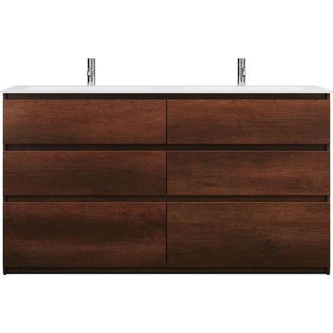 burgbad Lin20 double lavabo en fonte minérale blanc brillant avec (1/2)