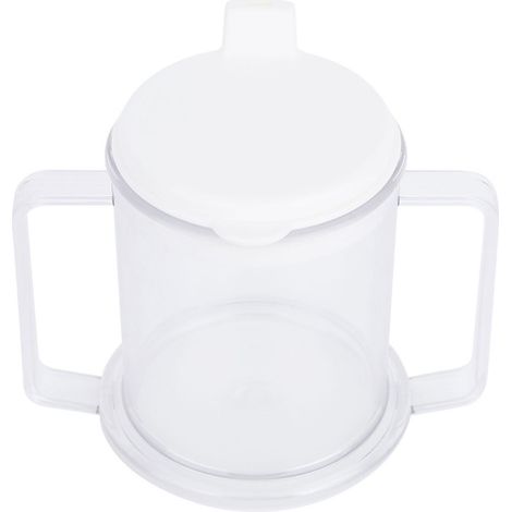 Vaso con doble asa, a prueba de fugas, con boquilla para verter y cuerpo transparente, ideal para niños y personas mayores. (1/5)