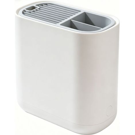 Porte-ustensiles minimaliste Stable multifonctionnel égouttoir à couverts en plastique pour couperets baguettes cuillères fourchettes blanc (1/5)