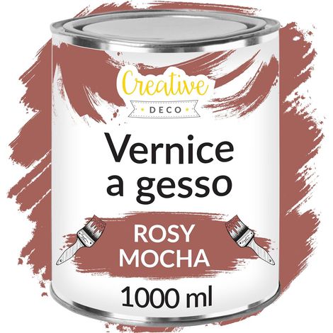 Creative Deco Vernice a gesso Moka Rosato 1L Opaca e Lavabile per Mobili in Legno