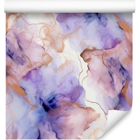 Papier peint encre violet, bleu et gris clair 50x1000 cm (1/5)