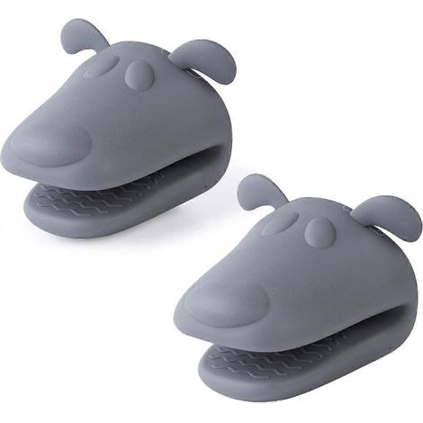Mini gants de cuisine en silicone sans BPA, résistants à la chaleur (lot de 2, gris) (1/2)