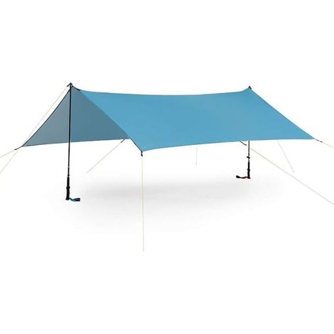 Voiles d'Ombrage Carré 3x3m Imperméable, Toile Solaire en Oxford Anti UV, Voile Pare-Soleil Résistant Exterieur Balcon Jardin Terrasse, Bleu