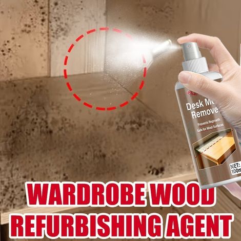 Schimmelentferner für Holz, Schrankreiniger, Spray zur Schimmel- und Stockfleckenprävention für Massivholzmöbel (1/5)