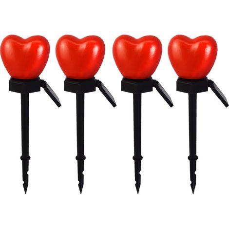 Lampes solaires LED en forme de cœur pour jardin, à piquer, blanc chaud, étanches, pour mariages et fêtes, éclairage paysager, allumage/extinction automatique, lampe décorative pour la Saint-Valentin (1/5)