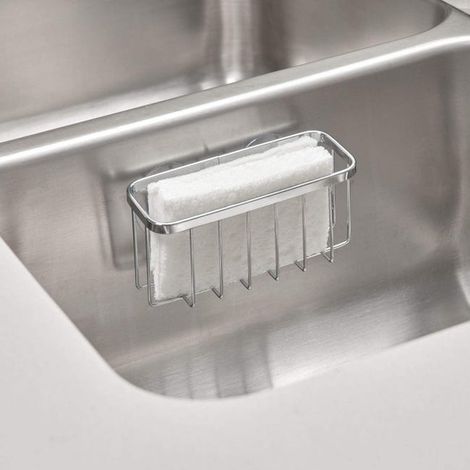 Portaspugna - gamma di spugne per spugne metalliche e pagliette abrasive - acciaio inox - argento (1/4)
