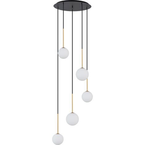 Lampadario KARO Nowodvorski nero oro sfere bianche G9 (1/3)