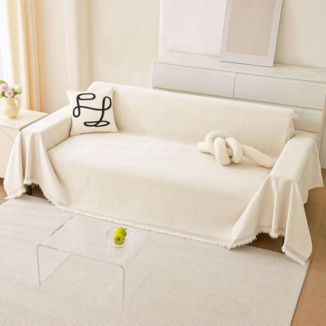 1 housse de canapé universelle, antidérapante, pour 1/2/3/4 places, gris foncé, tissu chenille nano haute densité, salon
