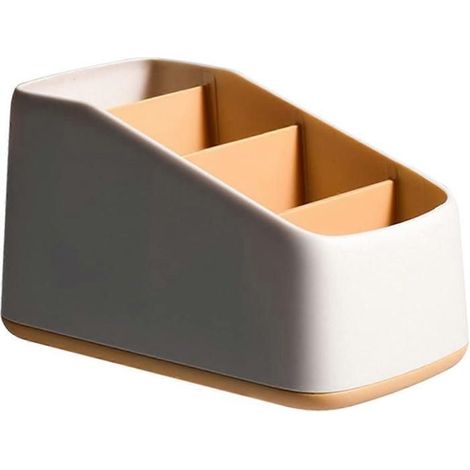 1 boîte de rangement télécommande, 4 compartiments, profil incliné et base antidérapante, pour salon et bureau