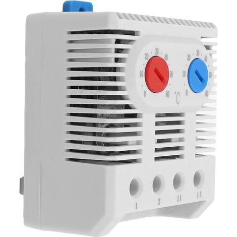 Thermostat à double contrôle, interrupteur mécanique réglable de température électrique (bouton rouge/bleu, N C/NO) (1/5)