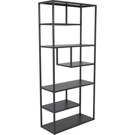 Étagère Bibliothèque 6 Niveaux "Staal" 190cm Noir (1/5)