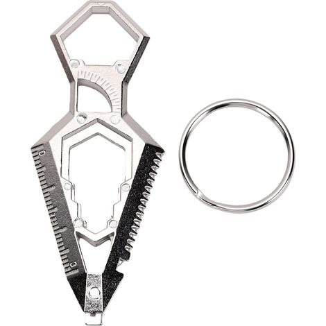 Outil multifonction de poche portable, petit ouvre-bouteille porte-clés avec tournevis, clé et cutter, idéal pour les voyages, les activités de plein air et le quotidien. (1/5)