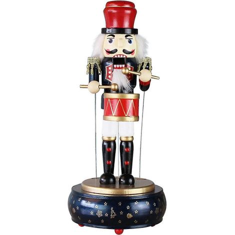 Boîte à musique Casse-Noisette Soldats de 32 cm, figurines Casse-Noisette en bois, décorations de Noël, marionnettes Casse-Noisette Soldats, décoration de Noël, ornement pour la maison Xm (1/5)