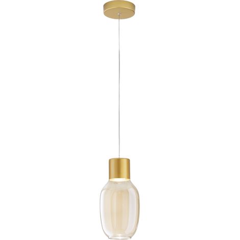 Suspension Led Lapo 12 W 1300 Lm 3000 K À Intensité Variable, Structure En Métal Et Verre Borosilicate, Couleur Cognac - 3768-40-365 (1/3)