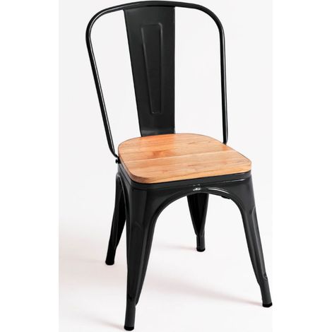 Packs Sillas Comedor - Pack 6 Sillas Torix Madera Natural - Negro (1/5)