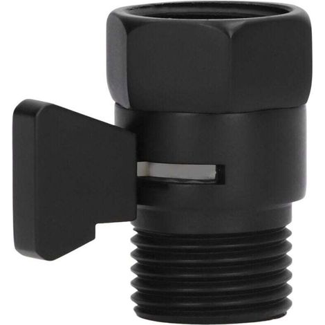 G1/2 Messing-Wasserabsperrventil, schwarzes Duschkopf-Sprühventil für Badezimmer