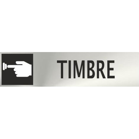 Cartel informativo TIMBRE rectangular de acero inox. 0'8mm 50 x 200 mm SEKURECO (1/2)