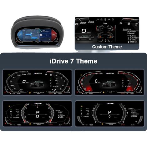 Quadro strumenti compatibile con BMW Serie 3 E90 E91 E92 E93 2005-2012, connettività wireless, funzioni adattive, Carplay versione E90 (1/2)