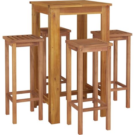 Ensemble de bar de jardin 5 pcs bois d'acacia solide vidaXL