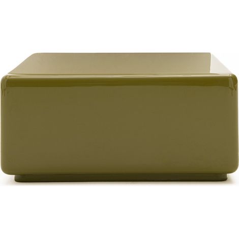 Table basse carrée laquée 60x60cm - Vert olive - Gaia