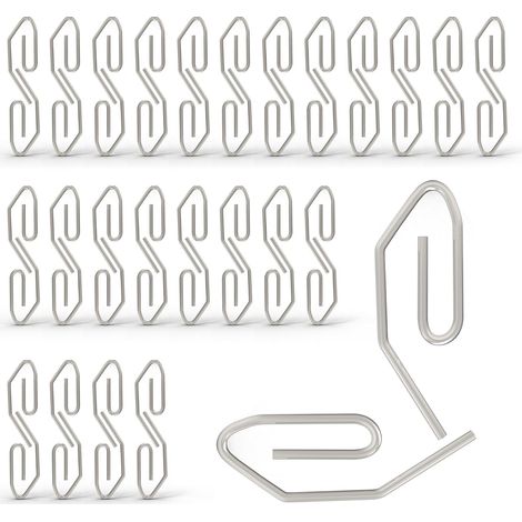 Lot de 50 Crochets à Rideau Métalliques pour Tringle/Rail,35 12 mm,Crochet en Acier Galvanisé Accroche Rideau de Fenêtre/Porte/Douche/d'en-tête et Draperie Décorative (1/5)