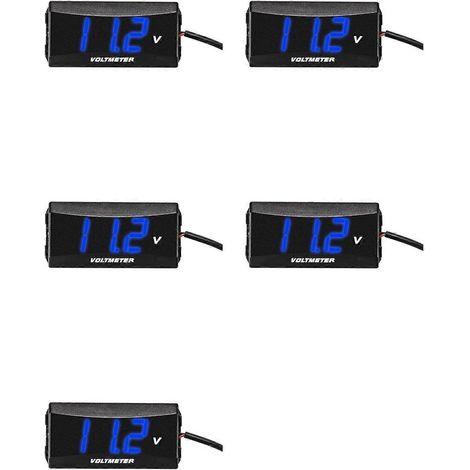 mini voltmètres numériques LED pour moto, panneau de contrôle, testeur de tension, connexion inversée, 12 V-80 V, bleu (1/2)