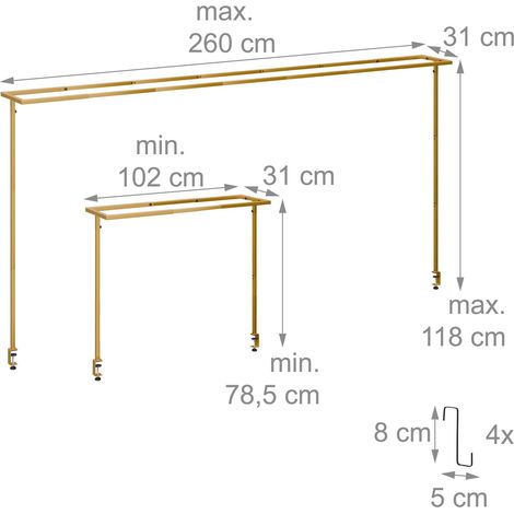 Arco estensibile decorativo per tavolo regolabile 78,5 x 260 x 31 cm in metallo nero 130017256