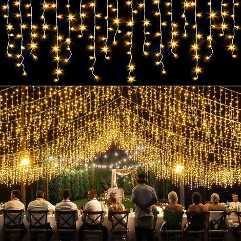 Schneeflockenregen-Lichterketten für den Außenbereich, Weihnachtsbaumschmuck, warmweiße Weihnachtsbeleuchtung für die Weihnachtsfeier (1/5)