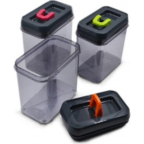 1 Pezzo Barattolo in Plastica da Cucina Multiuso Ermetico 1200 cc 3 Colori (1/3)