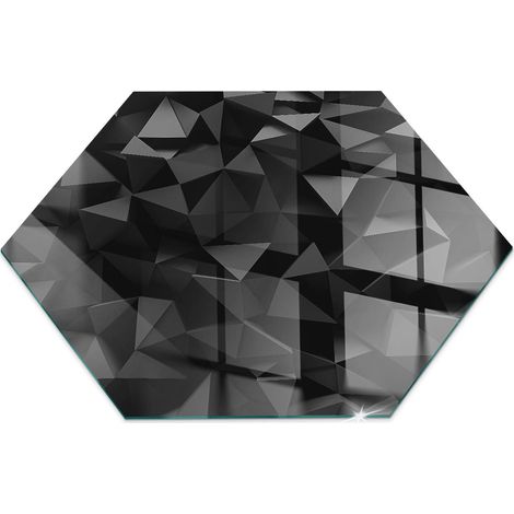 Plaque en verre trempé pour cheminée protection contre les braises et étincelles Géométrie tridimensionnelle h40 cm (1/5)