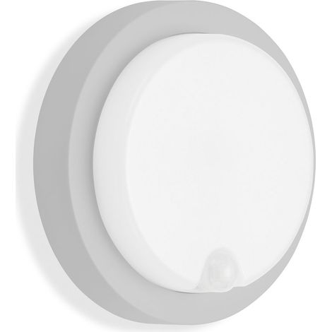 Luminaire ext rieur LED avec d tecteur de mouvement, IP44, 12 W, argent, plastique,   17 cm Telefunken